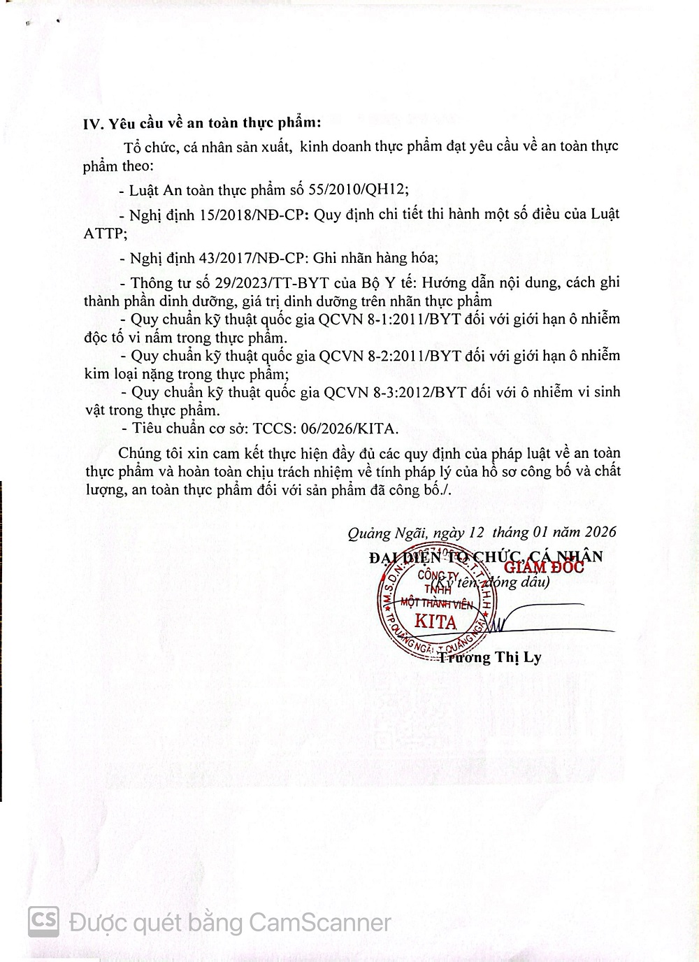 BẢN TỰ CÔNG BỐ SẢN PHẨM CHẢ CÁ ĐỎ (sống)