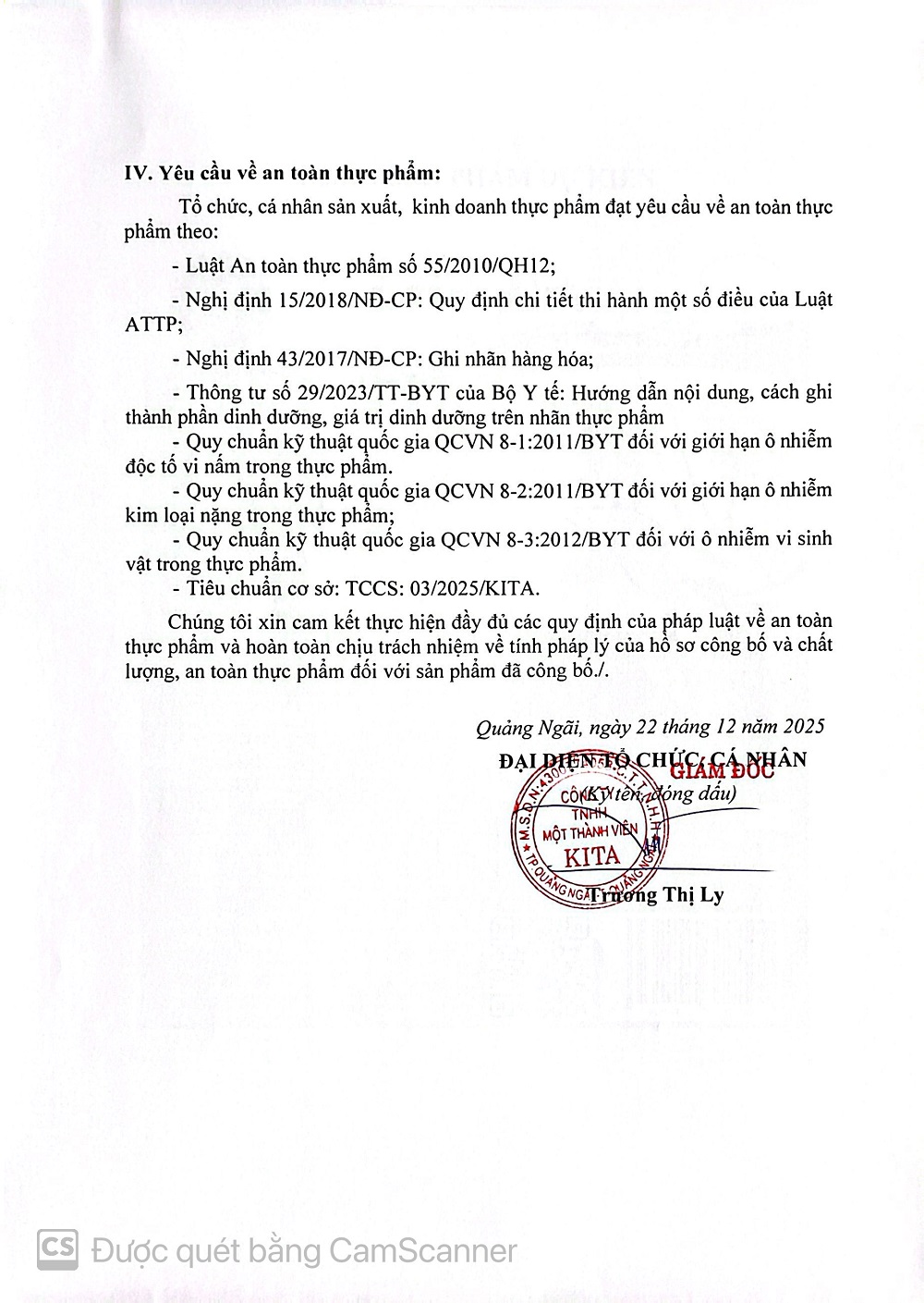 BẢN TỰ CÔNG BỐ SẢN PHẨM CHẢ CÁ BIỂN (chiên)