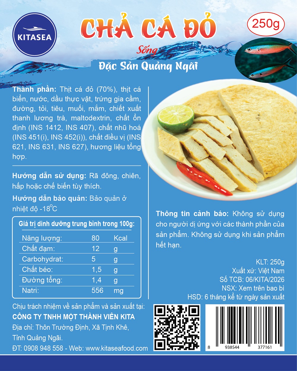 NHÃN CHẢ CÁ ĐỎ SỐNG